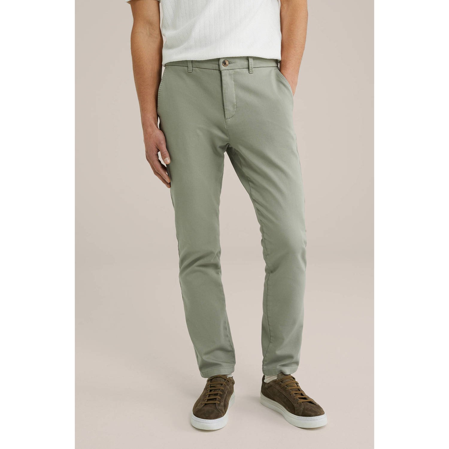 WE Fashion WE Fundamentals slim chino lichtgroen