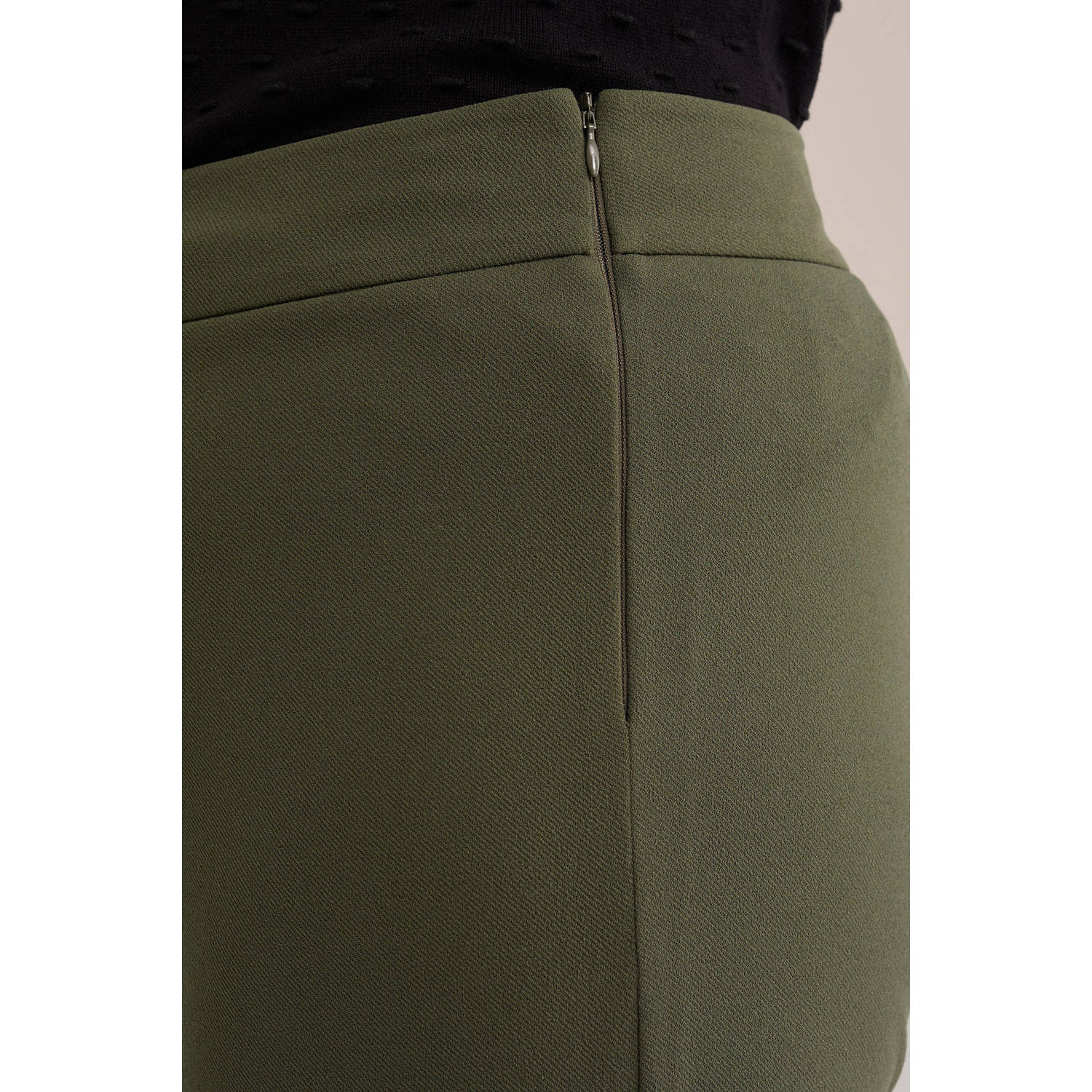 WE Fashion Curve straight regular waist pantalon donkergroen