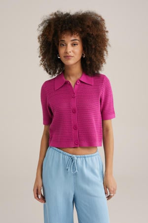 vest fuchsia gebreid