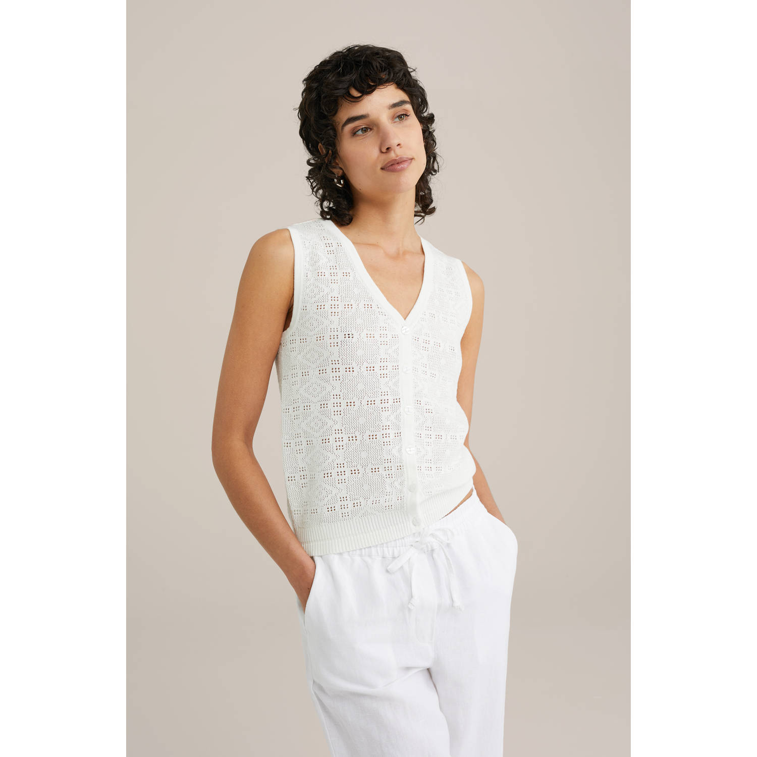 WE Fashion vest wit gebreid