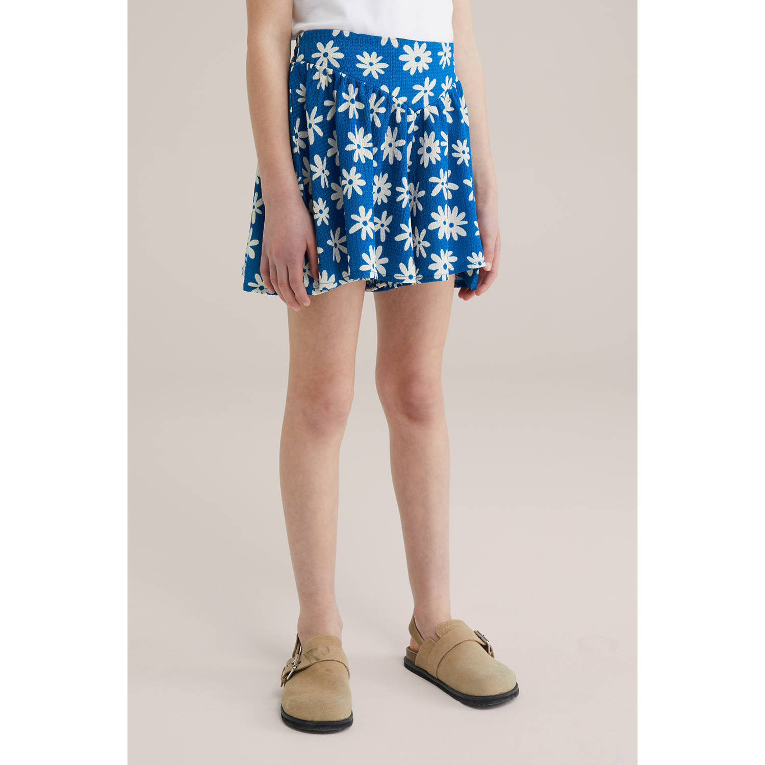 WE Fashion loose casual short blauw