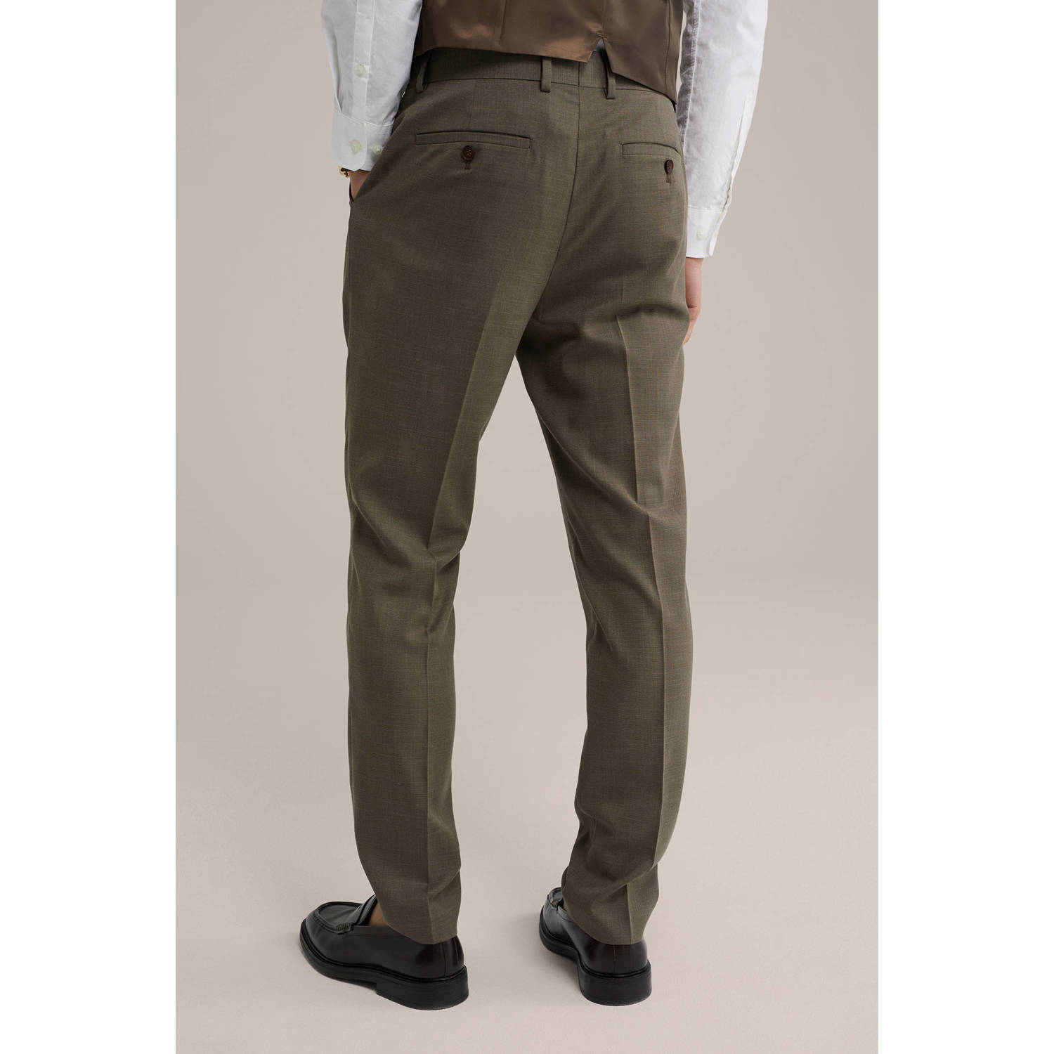 WE Fashion slim pantalon bruin