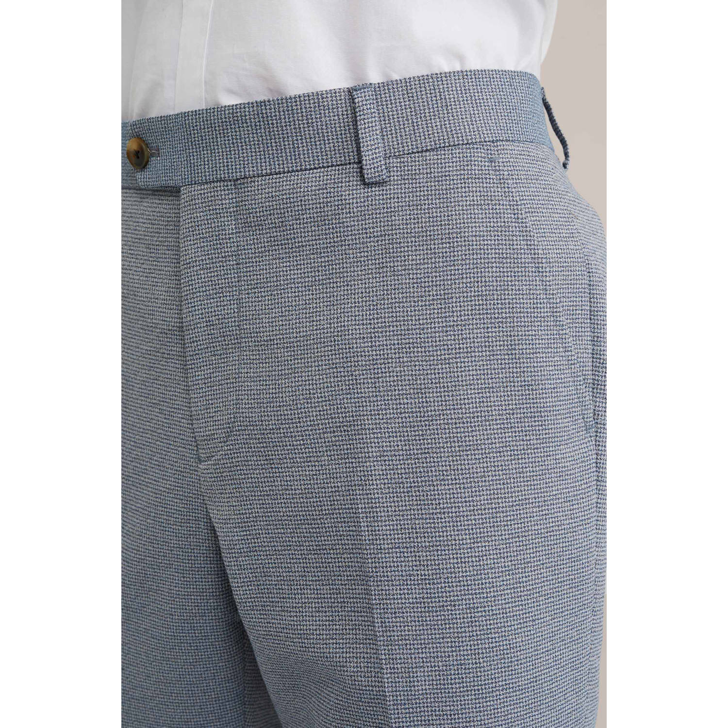 WE Fashion slim pantalon grijsblauw