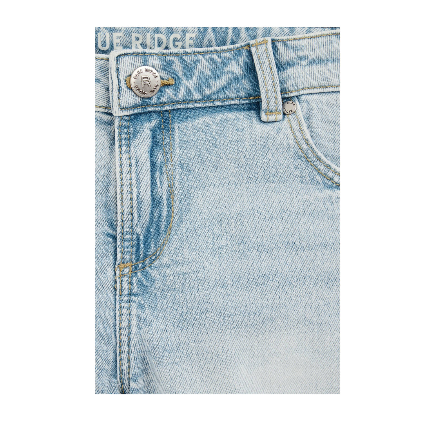 WE Fashion Blue Ridge denim straight short light blue denim
