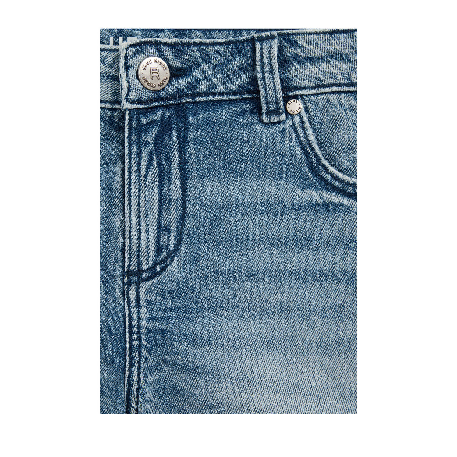 WE Fashion Blue Ridge denim straight short medium blue denim