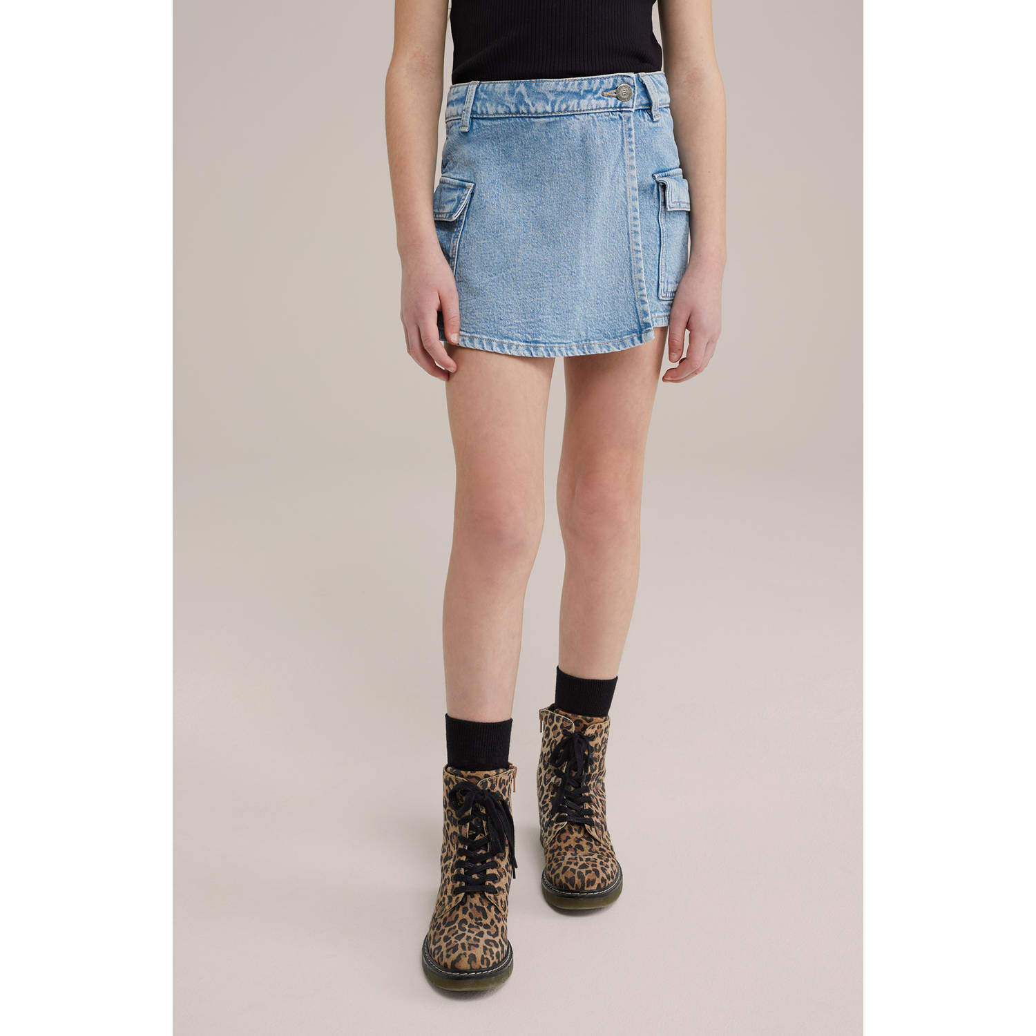 WE Fashion Blue Ridge skort light blue denim