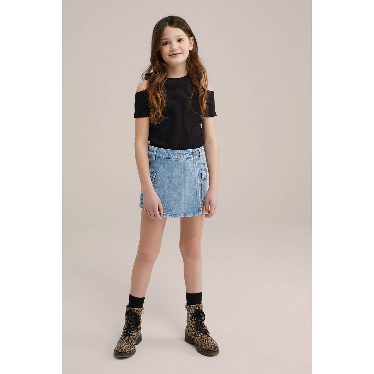 WE Fashion Blue Ridge skort light blue denim