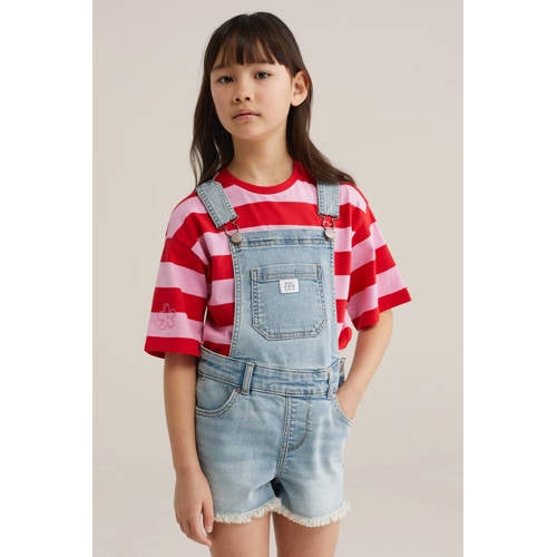 WE Fashion Blue Ridge tuinbroek light blue denim afbeelding