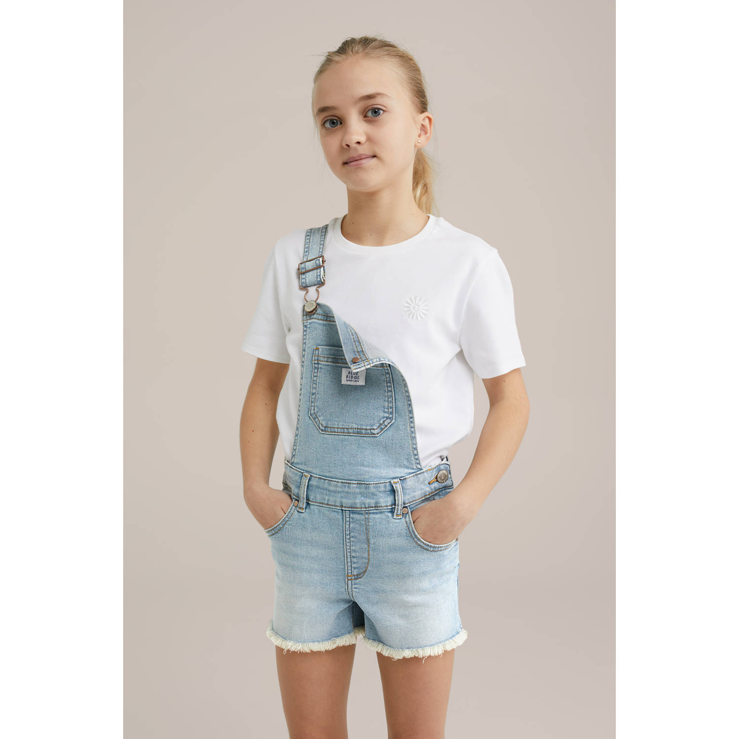 WE Fashion Blue Ridge tuinbroek light blue denim