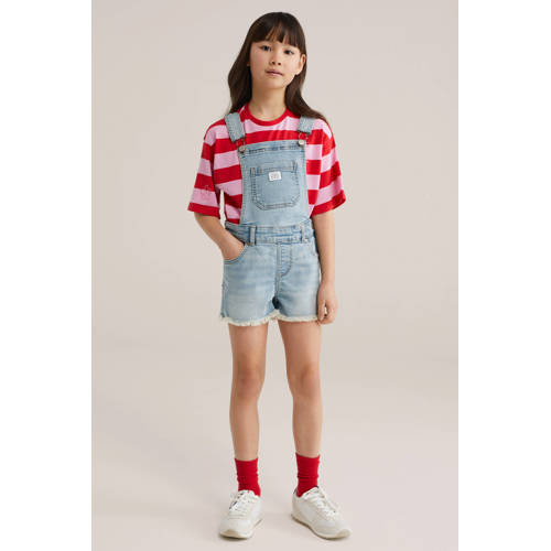 WE Fashion Blue Ridge tuinbroek light blue denim afbeelding