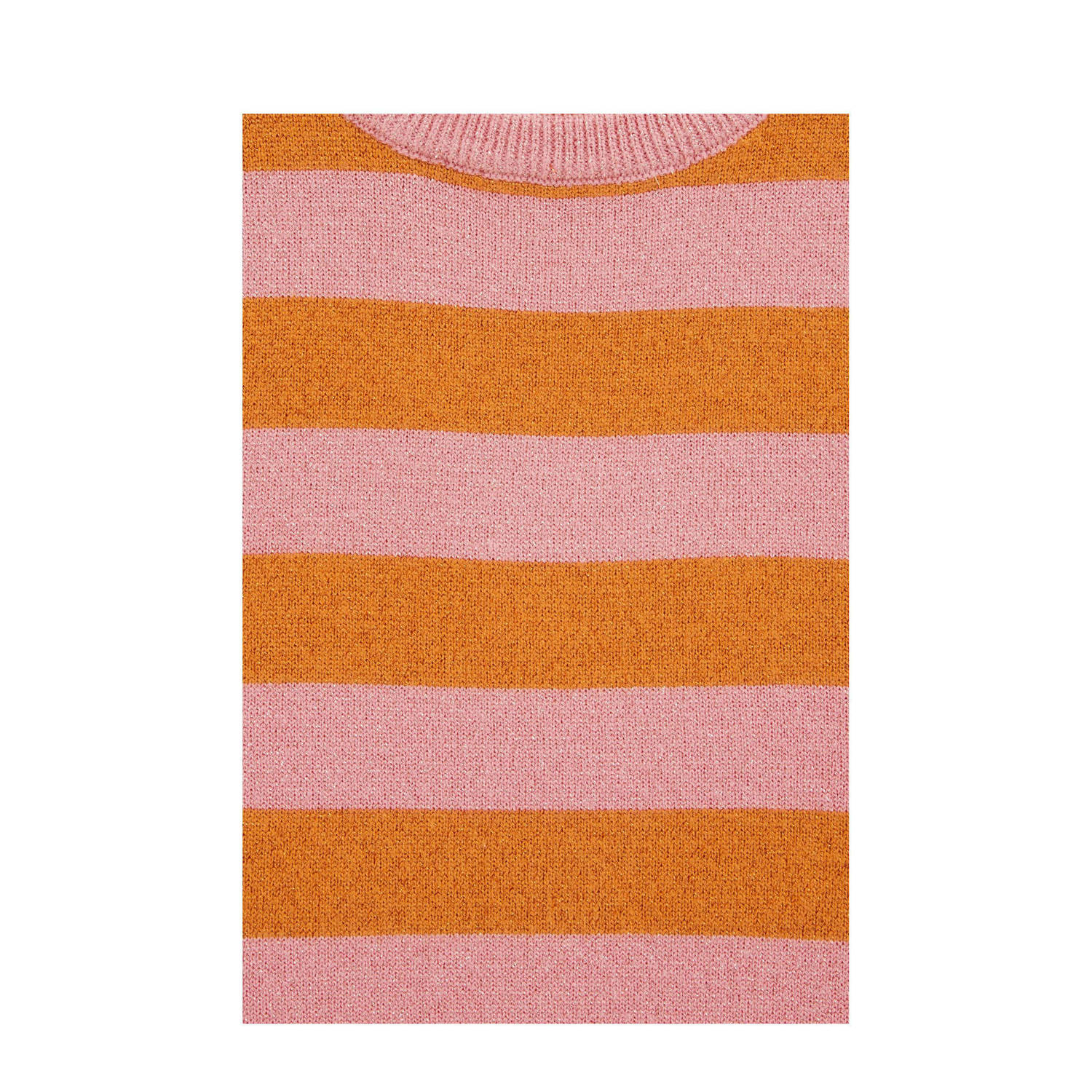 WE Fashion korte jurk fijn gebreid roze