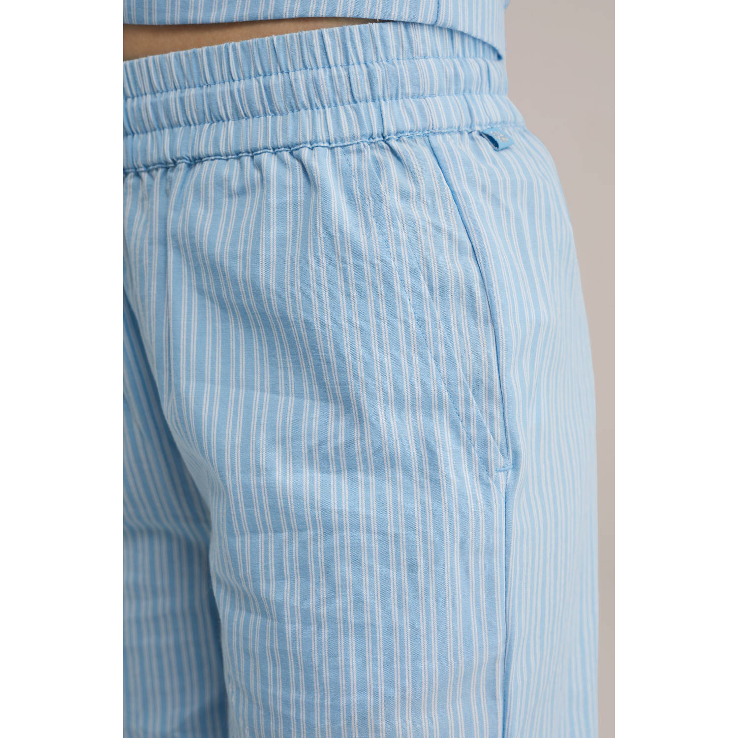 WE Fashion straight casual broek lichtblauw