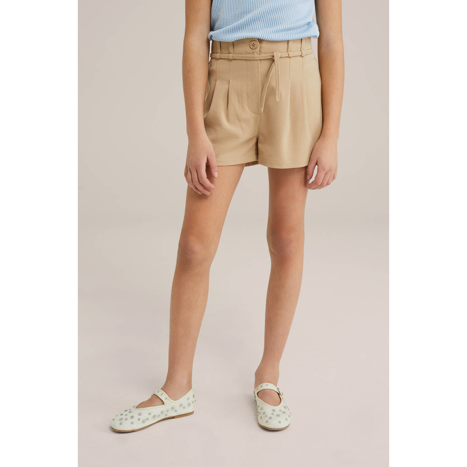WE Fashion paperbag short beige