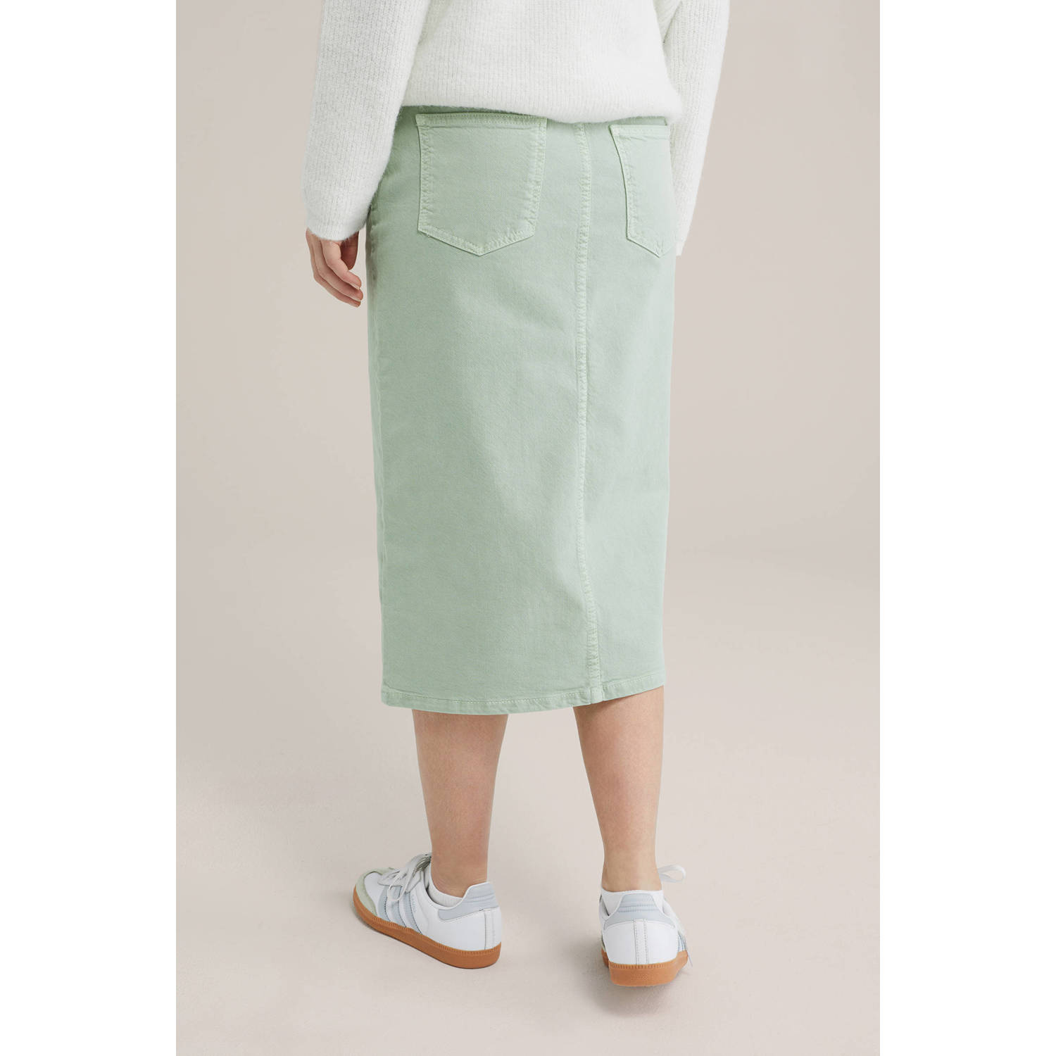 WE Fashion Blue Ridge spijkerrok lichtgroen