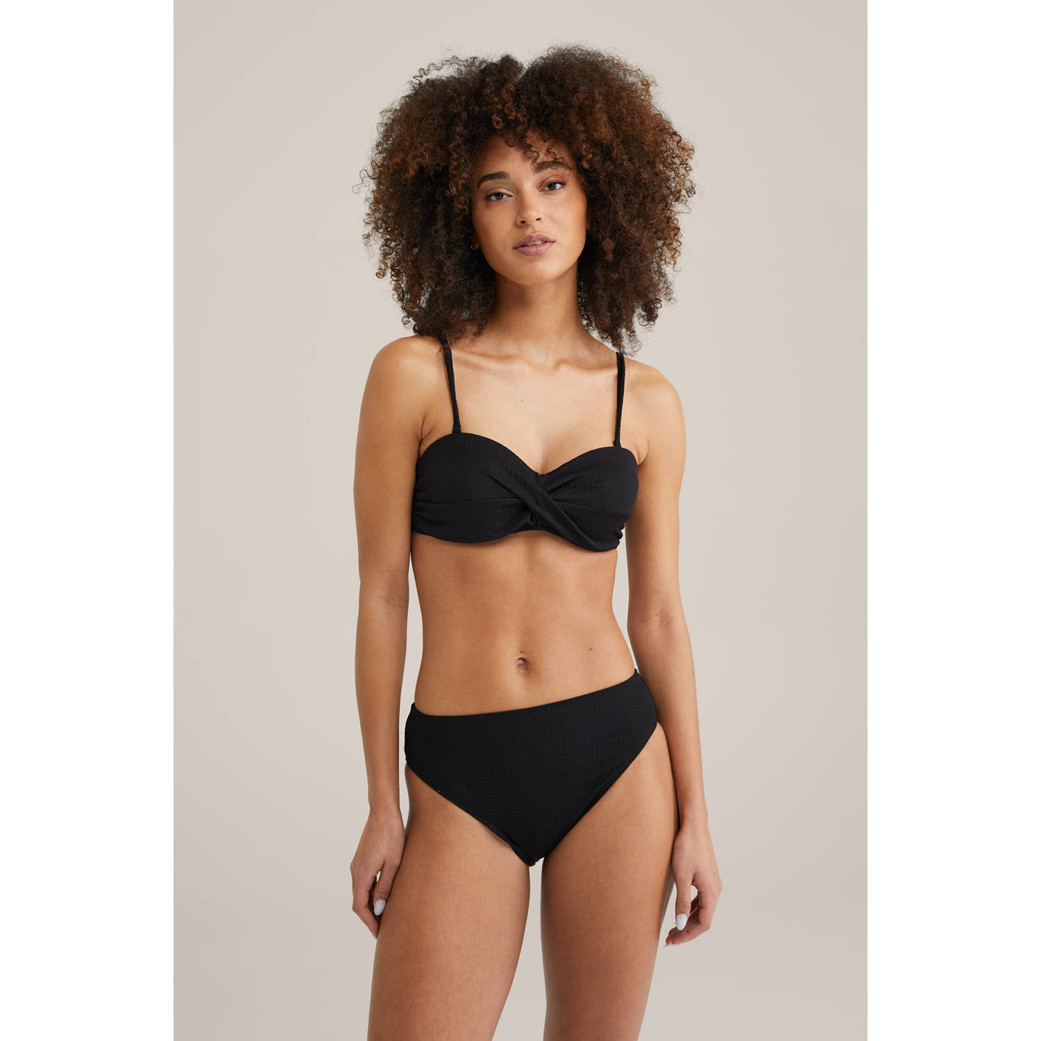 WE Fashion high waist bikinibroekje zwart