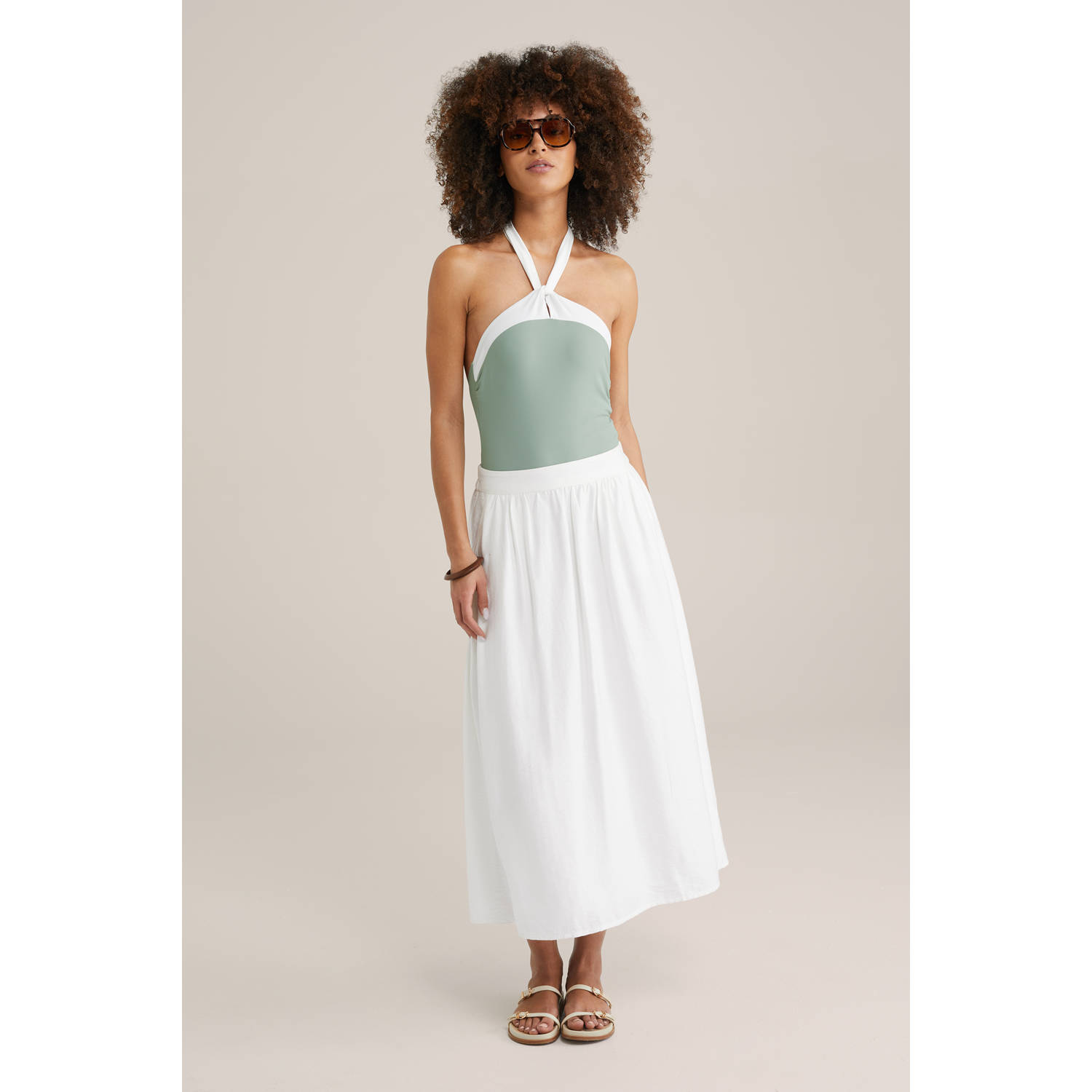 WE Fashion badpak lichtgroen