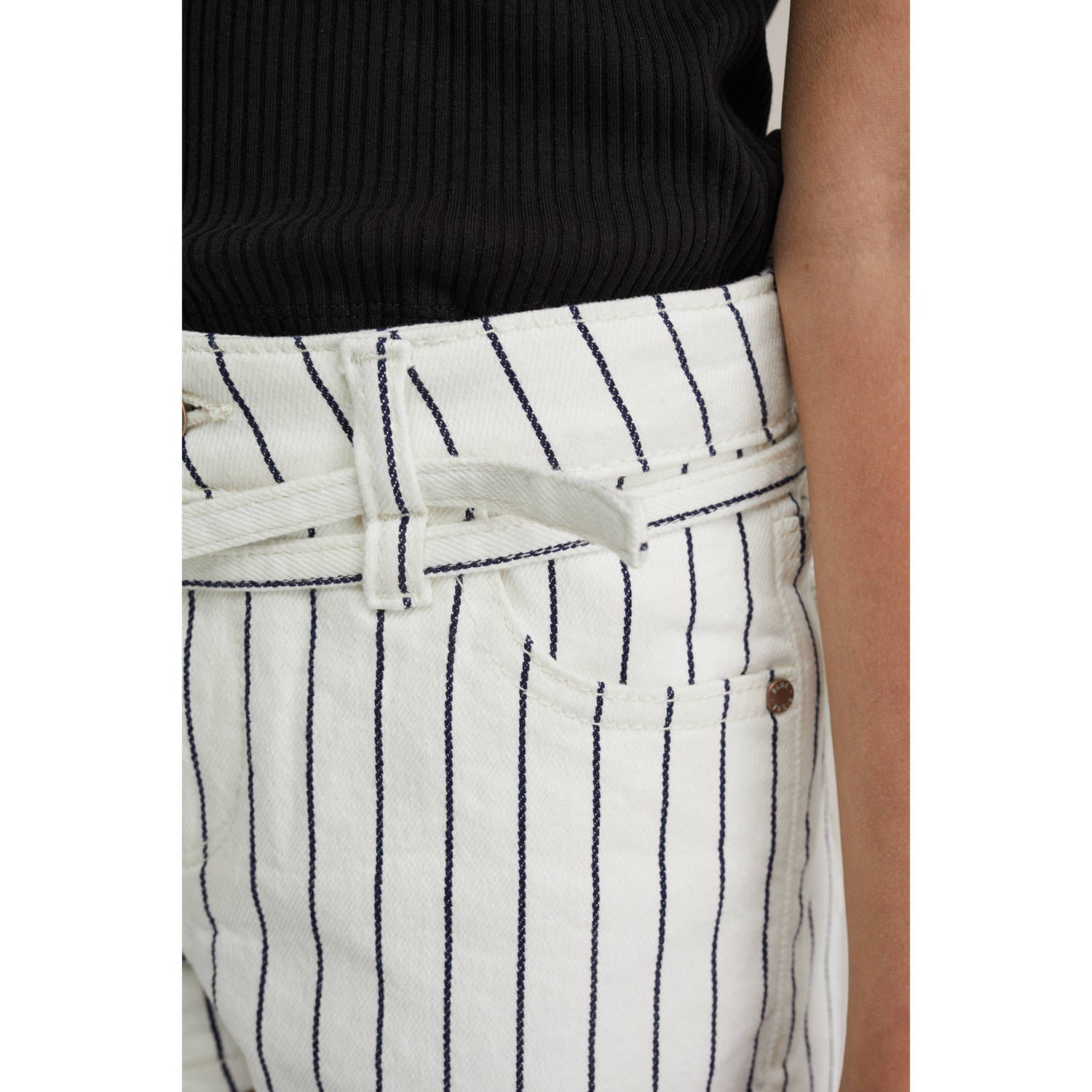 WE Fashion Blue Ridge denim slim short wit