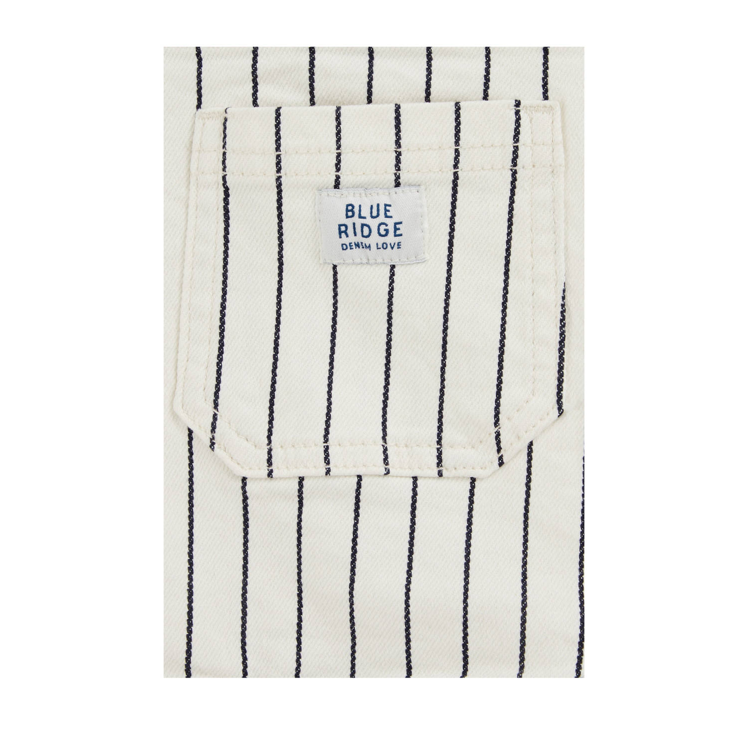 WE Fashion Blue Ridge denim slim tuinbroek ecru