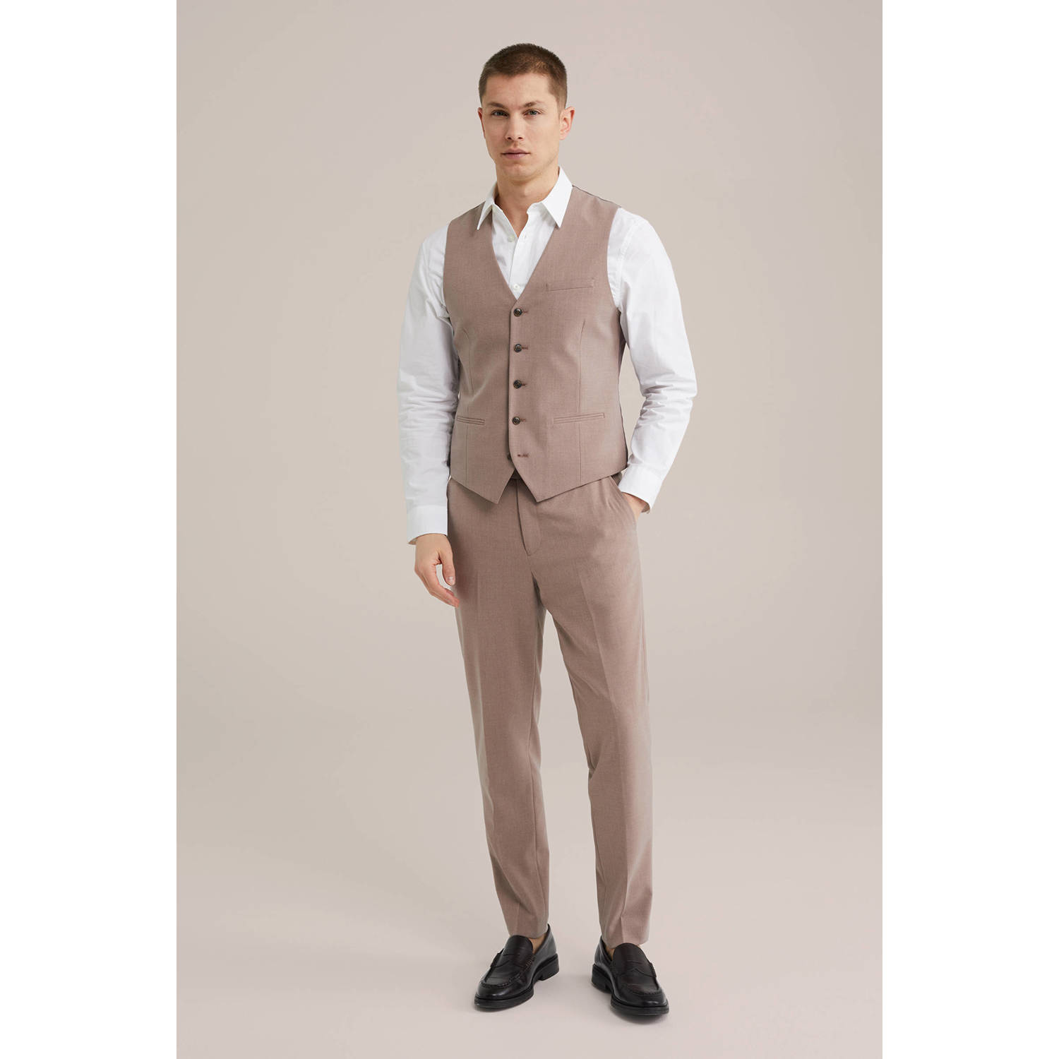 WE Fashion WE Fundamentals slim fit gilet oudroze