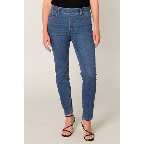 Base Level denim Skinny high waist broek medium blue denim afbeelding