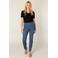 Base Level denim Skinny high waist broek medium blue denim