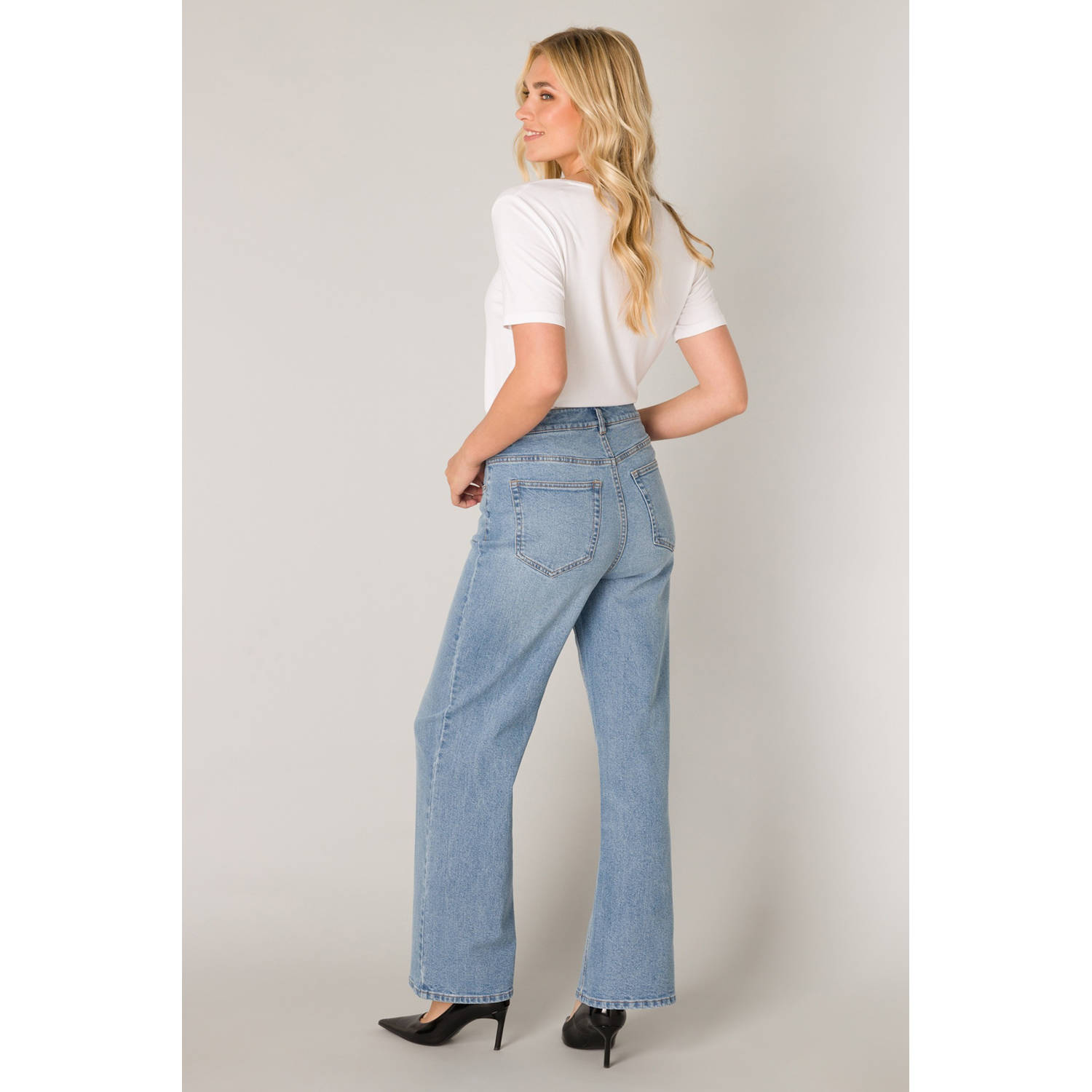 Base Level high waist wide leg jeans light blue denim
