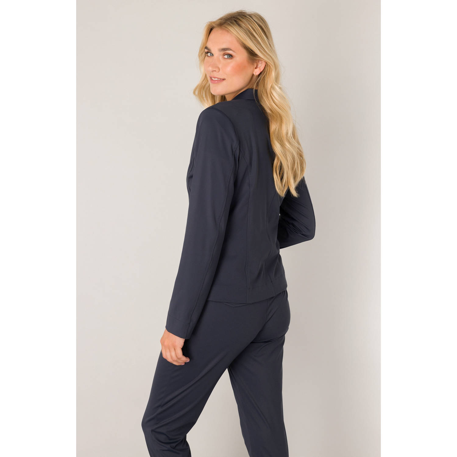 Base Level regular blazer donkerblauw