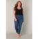 Base Level Curvy high waist skinny jeans medium blue denim
