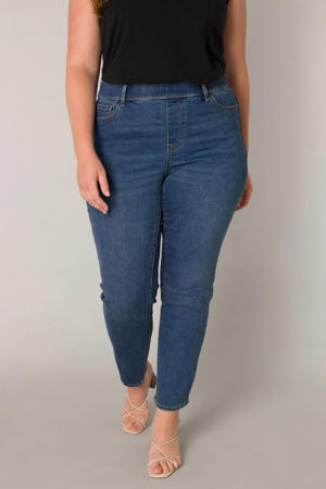 high waist skinny jeans medium blue denim