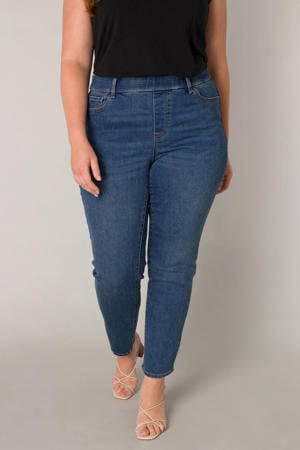 high waist skinny jeans medium blue denim