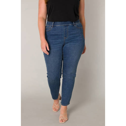 Base Level Curvy high waist skinny jeans medium blue denim afbeelding