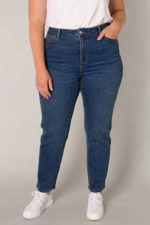 high waist slim fit jeans dark blue denim