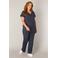Base Level Curvy T-shirt travelstof donkerblauw