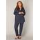 Base Level Curvy blouse travelstof donkerblauw