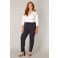 Base Level Curvy slim fit broek travelstof zwart