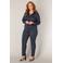 Base Level Curvy slim fit broek travelstof donkerblauw