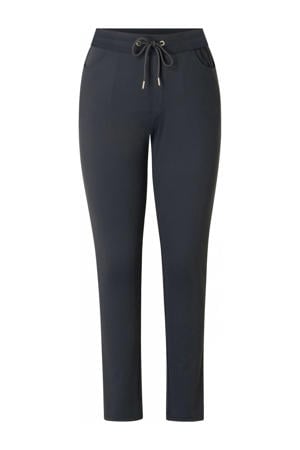 slim fit broek travelstof donkerblauw