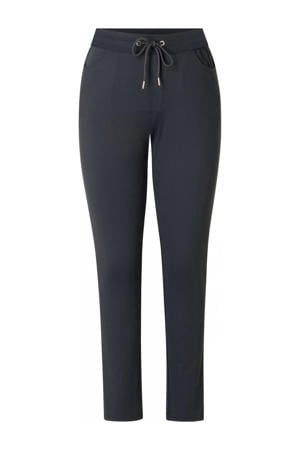 slim fit broek travelstof donkerblauw