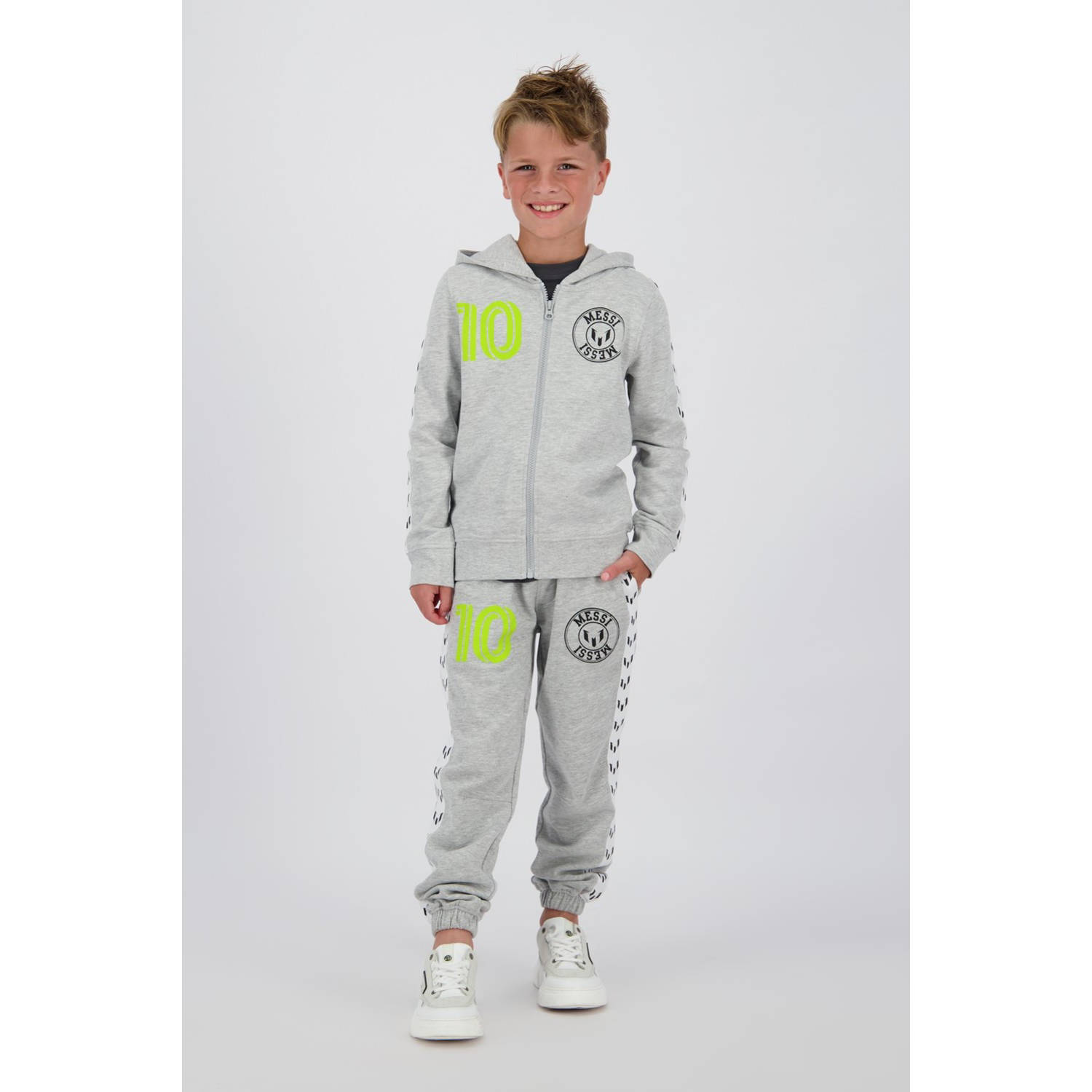 Messi relaxed joggingbroek grijs melange