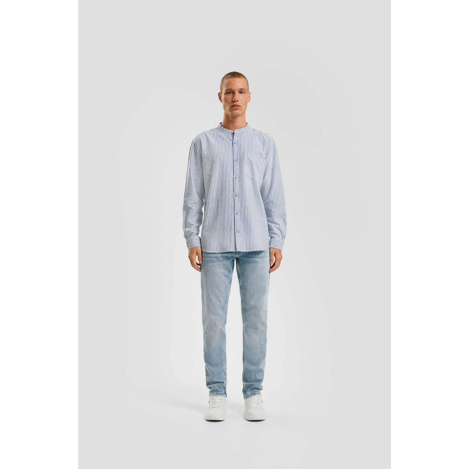 Q S by s.Oliver casual overhemd donkerblauw
