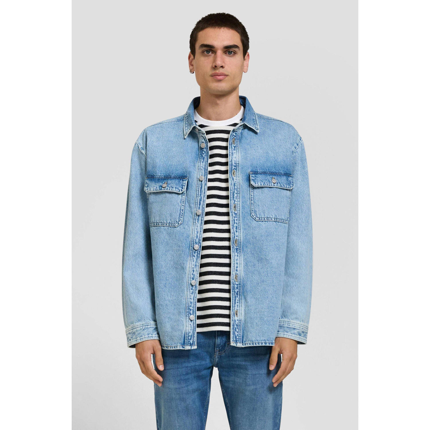 Q S by s.Oliver overshirt lichtblauw