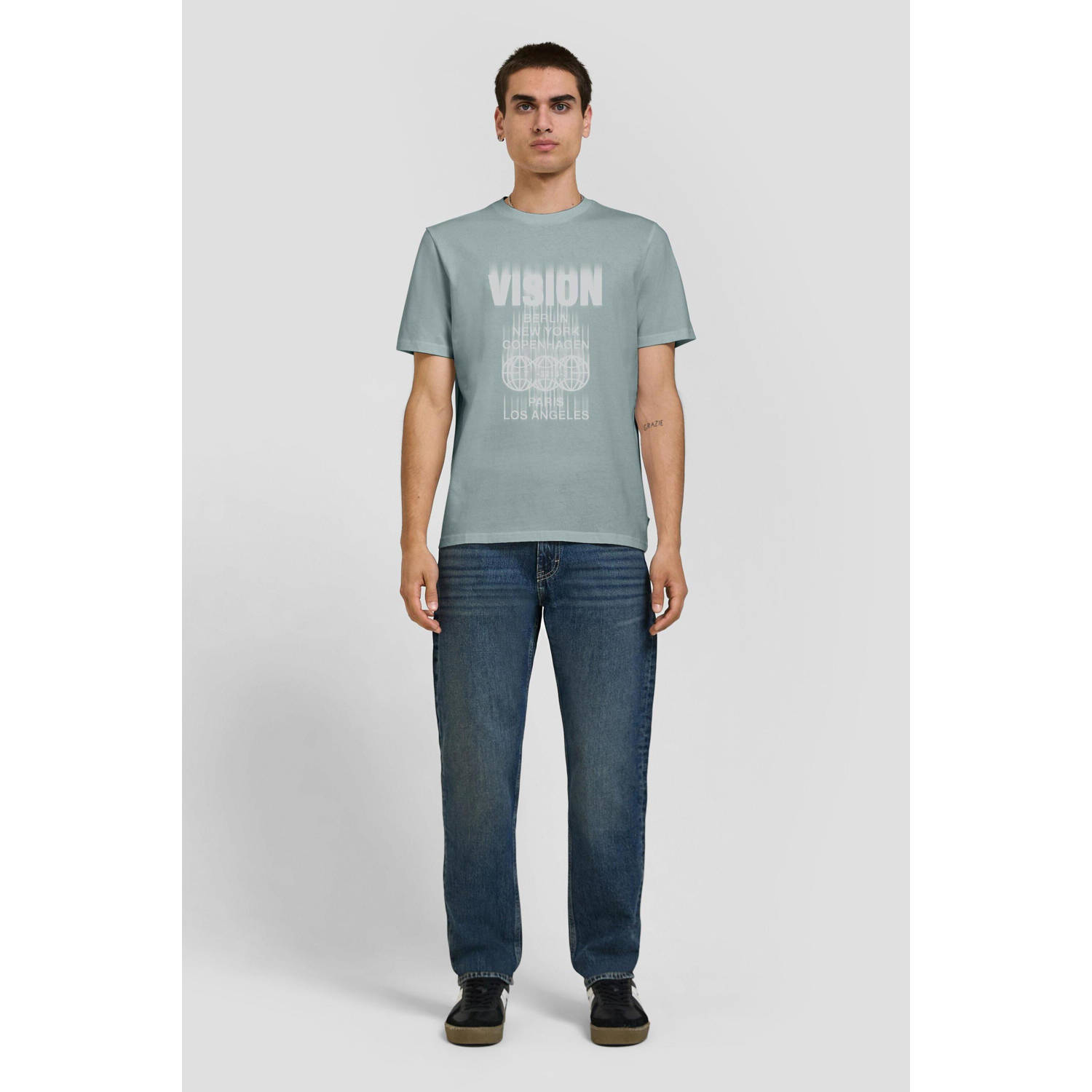 Q S by s.Oliver T-shirt grijsgroen