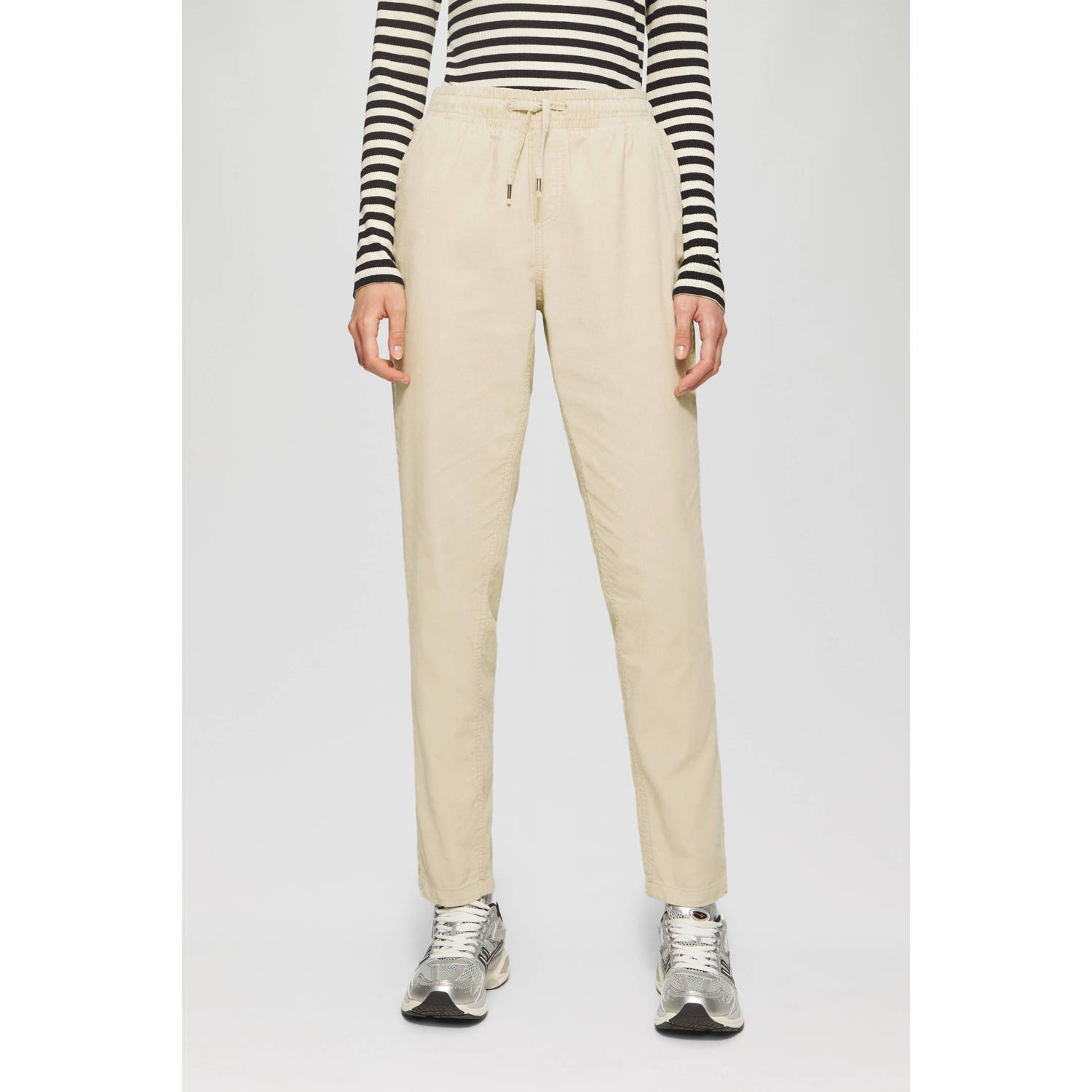 Q S by s.Oliver straight regular waist broek ecru