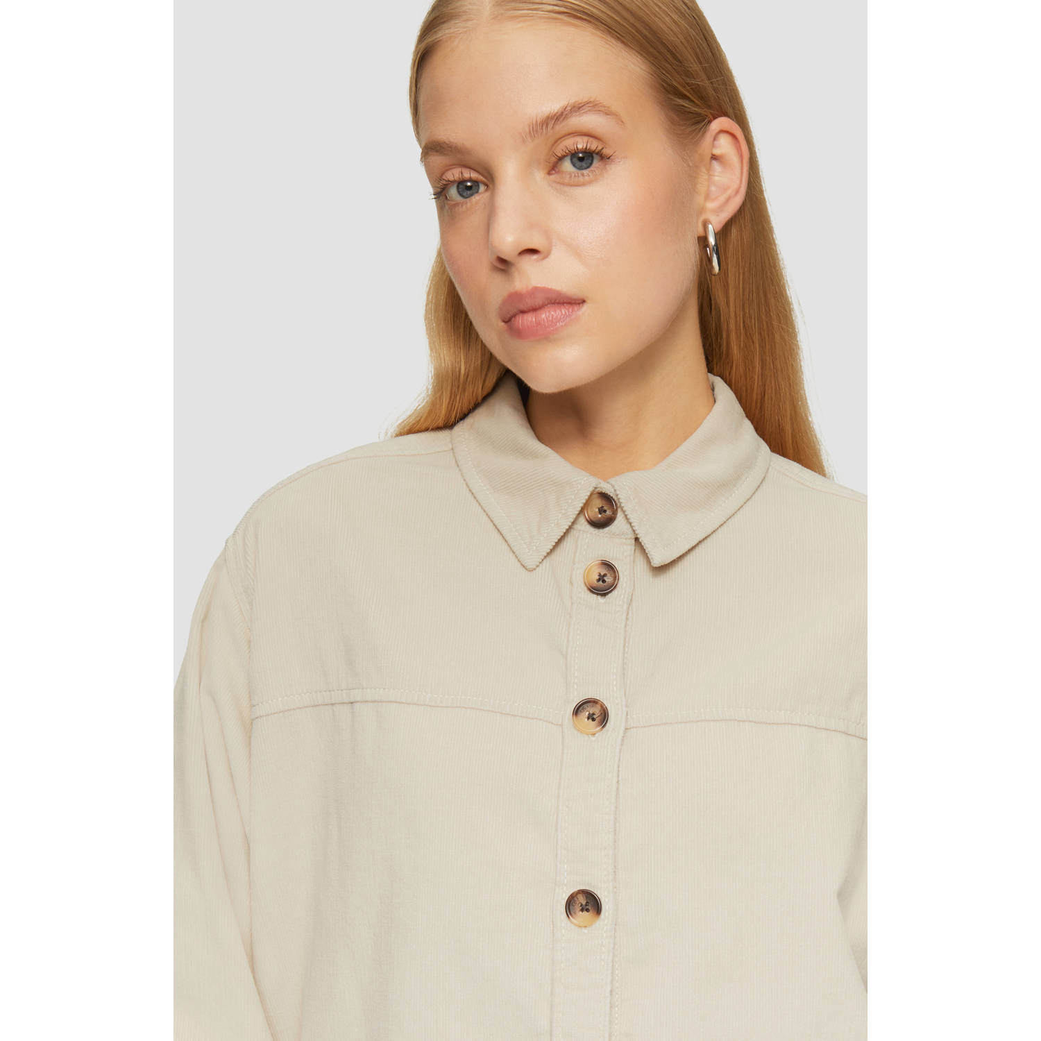 Q S by s.Oliver corduroy blouse ecru