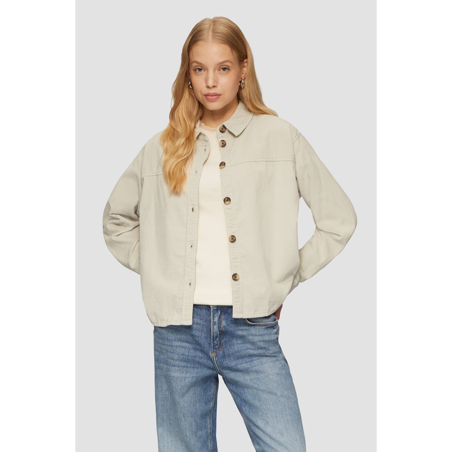 Q S by s.Oliver corduroy blouse ecru