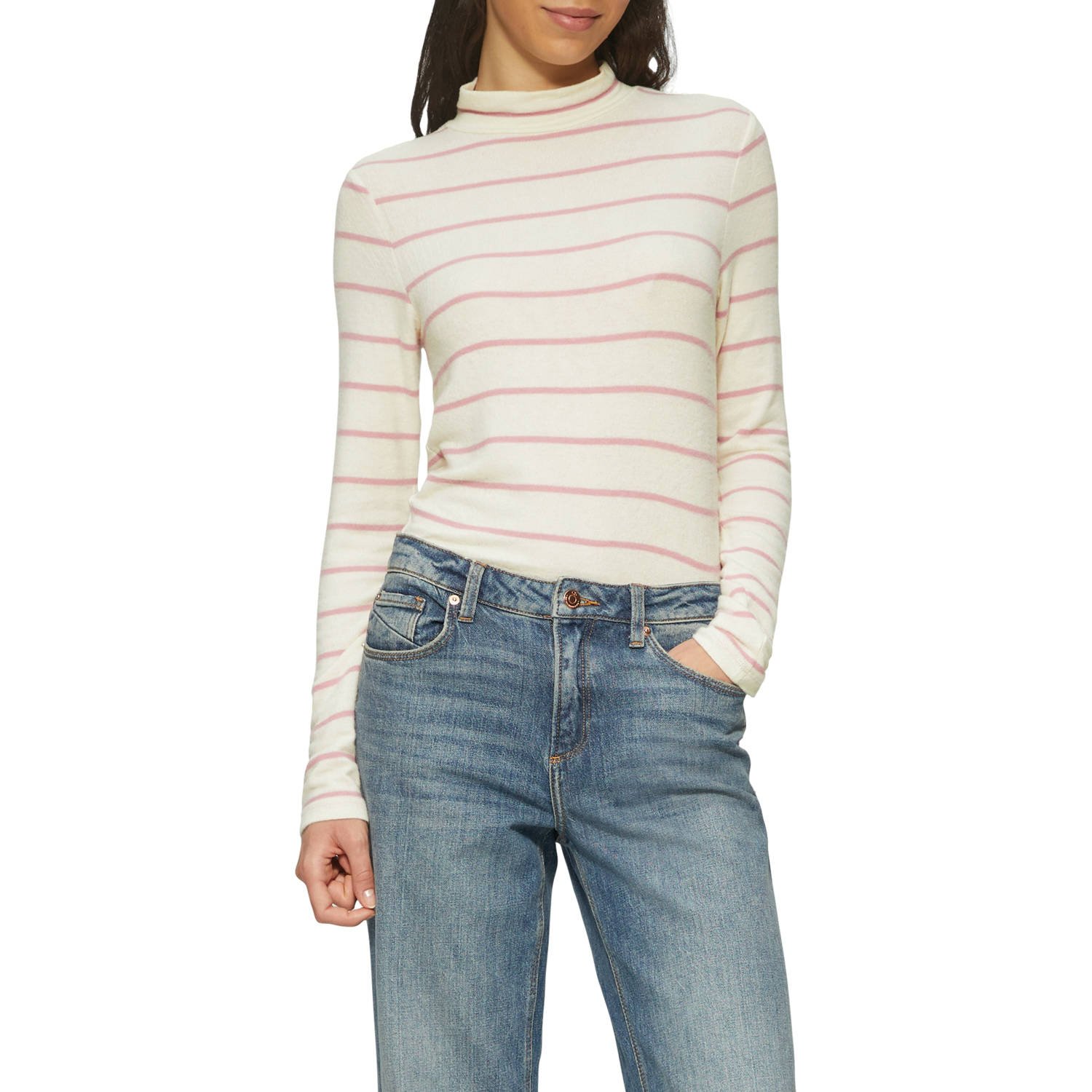 Q S designed by Shirt met lange mouwen gemaakt van opgeruwd jersey materiaal