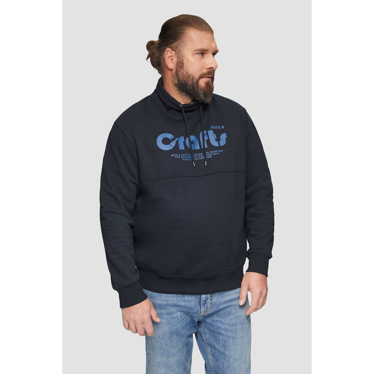 S.Oliver Big Size sweater donkerblauw