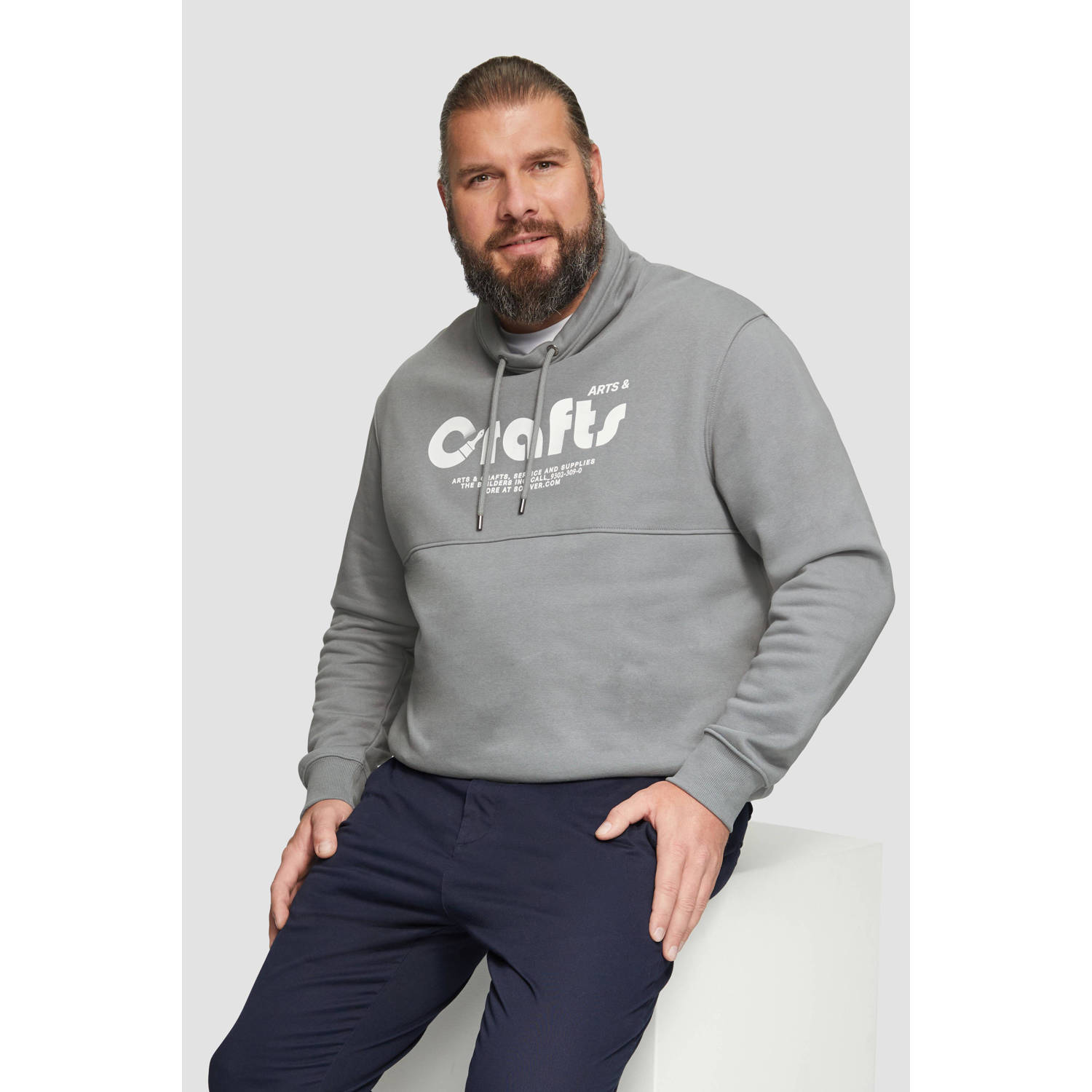 S.Oliver Big Size sweater lichtgrijs