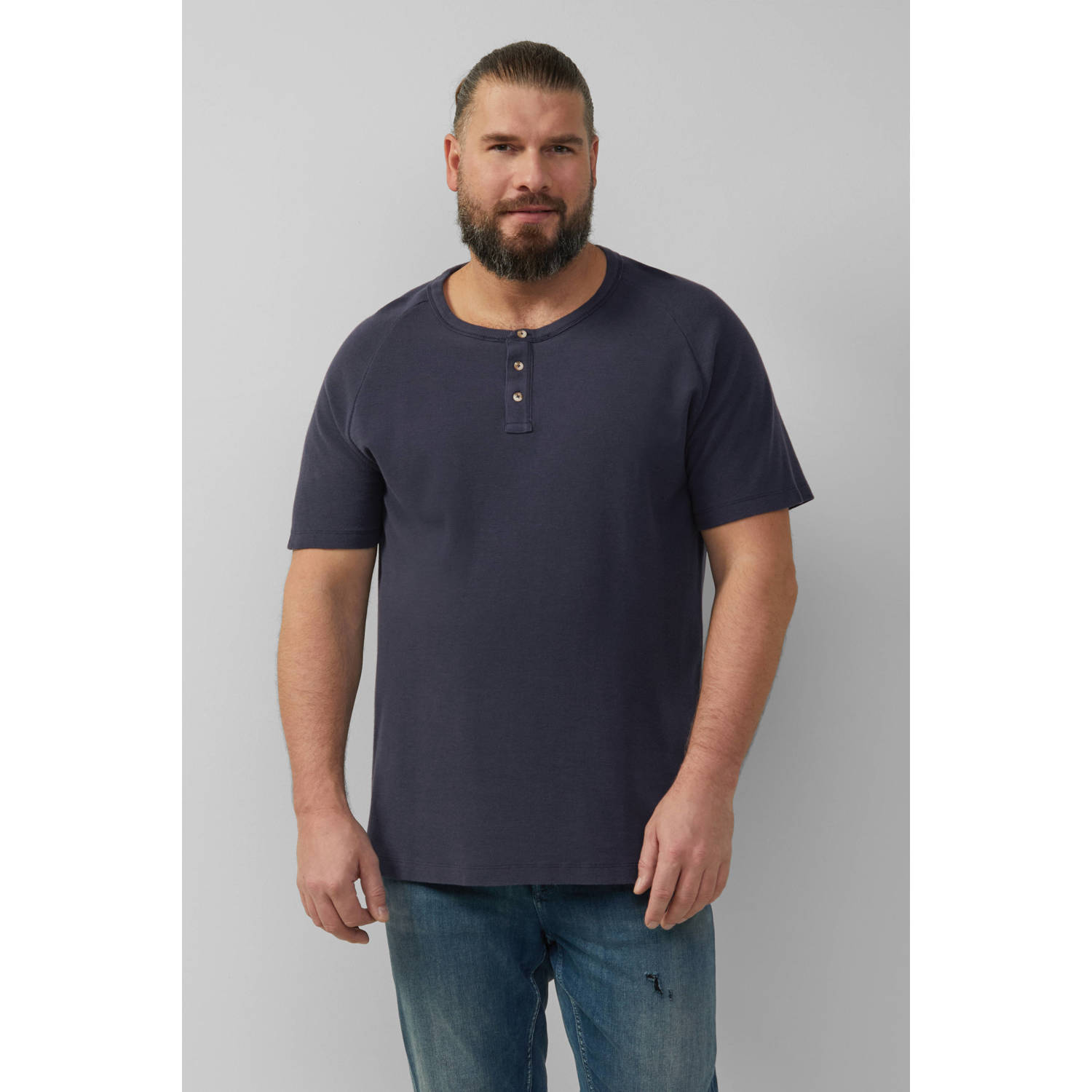 S.Oliver Big Size T-shirt donkerblauw