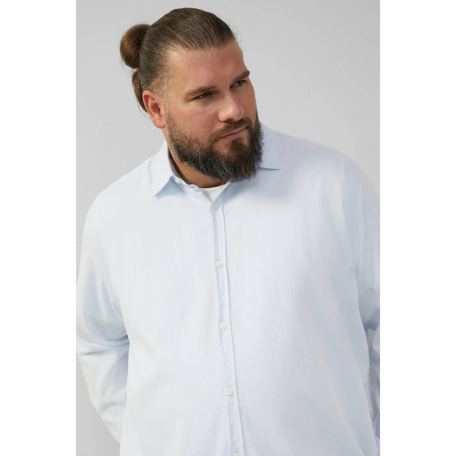 s.Oliver Big Size casual overhemd lichtblauw